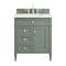 James Martin Vanities Brittany 30in Single Vanity, Smokey Celadon w/ 3 CM White Zeus Top 650-V30-SC-3WZ - alternate 1